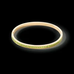 COEUR DE LION Bangle Stainless Steel & Crystals Gold Green 17