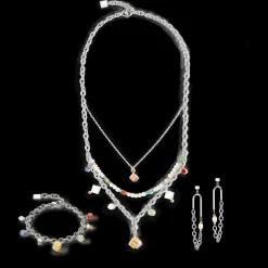 COEUR DE LION Boho Earrings Freshwater Pearls Silver & Multicolour