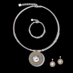 COEUR DE LION Bracelet Amulet Bicolour Crystals & Hematite Gold-Silver