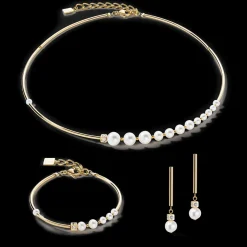 COEUR DE LION Bracelet Asymmetry Freshwater Pearls & Stainless Steel White-Gold
