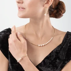 COEUR DE LION Bracelet Asymmetry Freshwater Pearls & Stainless Steel White-Gold