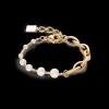 COEUR DE LION Bracelet Freshwater Pearls & Chunky Chain Navette Multiwear White-Gold