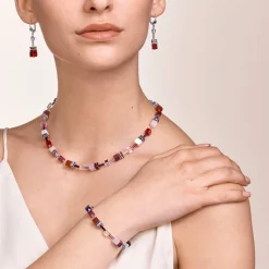 COEUR DE LION Bracelet Geocube® Crystals & Gemstones Red-Purple