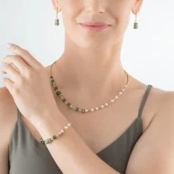 COEUR DE LION Bracelet Geocube® Fusion Precious Pearl Mix Gold-Green