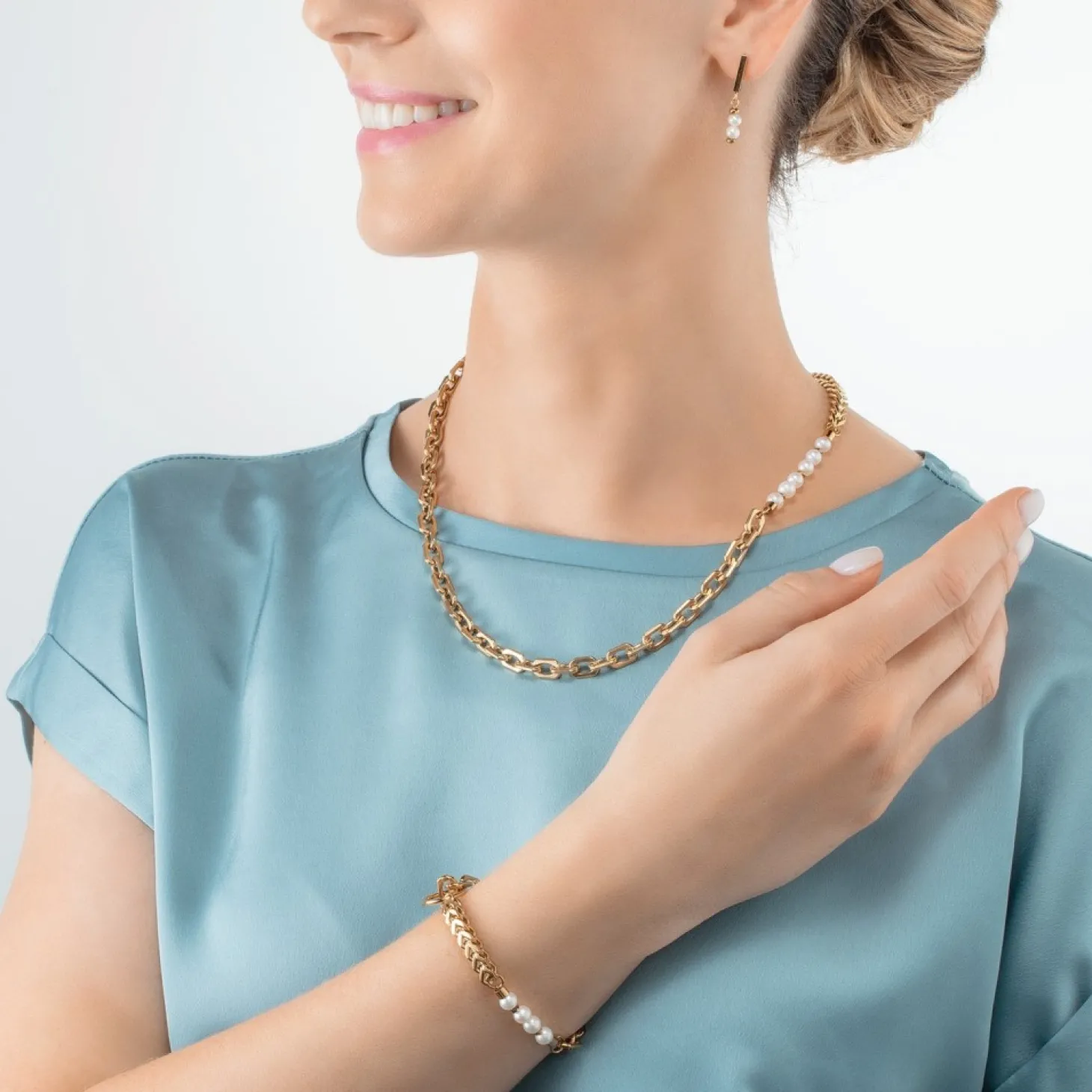 COEUR DE LION Bracelet Shape Shifter Freshwater Pearls Gold