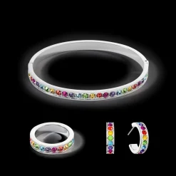 COEUR DE LION Bracelet Stainless Steel & Crystals Silver Multicolor 17