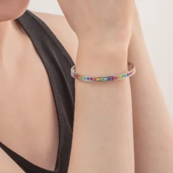 COEUR DE LION Bracelet Stainless Steel & Crystals Silver Multicolor 17