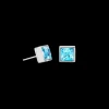 COEUR DE LION Brilliant Square Big Earrings Silver Aqua