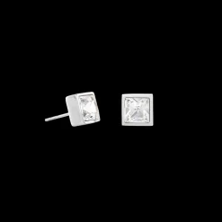 COEUR DE LION Brilliant Square Big Earrings Silver Crystal