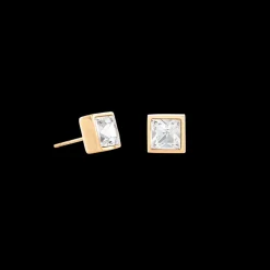 COEUR DE LION Brilliant Square Big Earrings Gold Crystal