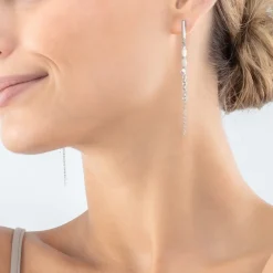 COEUR DE LION Brilliant Square Layer Earrings Silver