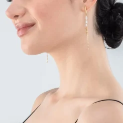 COEUR DE LION Brilliant Square Layer Earrings Gold