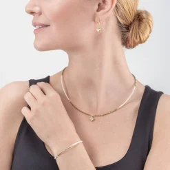 COEUR DE LION Brilliant Square Necklace Gold-Crystal