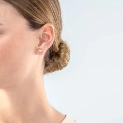 COEUR DE LION Brilliant Square Small Earrings Rose Gold Crystal
