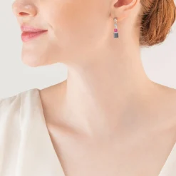 COEUR DE LION Cube Story Colour Couple Earrings Hematite Rainbow