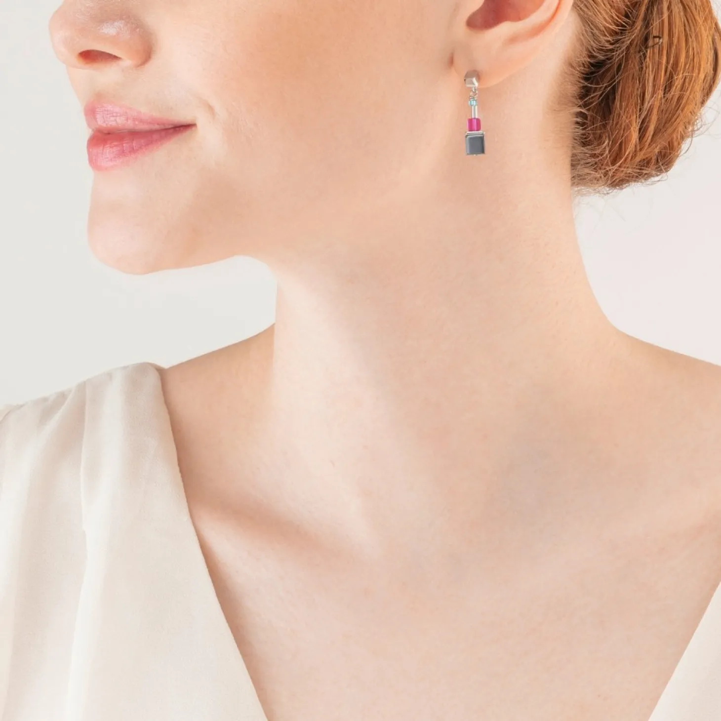 COEUR DE LION Cube Story Colour Couple Earrings Hematite Rainbow