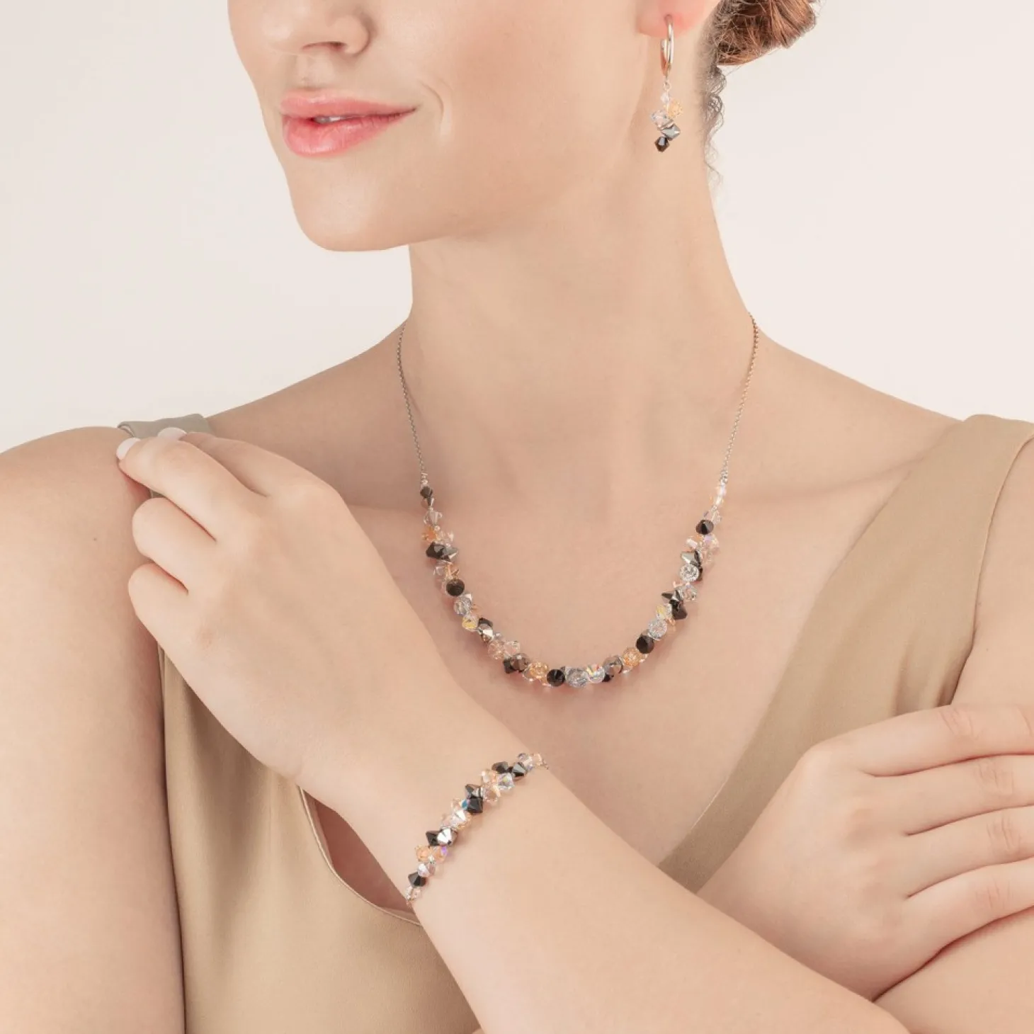 COEUR DE LION Dancing Crystals Bracelet Silver Black
