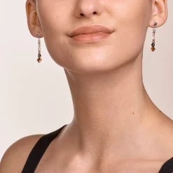 COEUR DE LION Earrings Amulet Small Crystals & Striped Onyx Grey-Crystal
