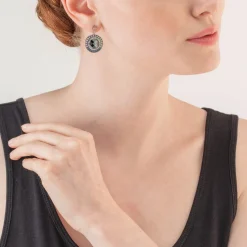 COEUR DE LION Earrings Amulet Statement Dark Green