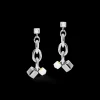 COEUR DE LION Earrings Casual & Chunky Chain Stainless Steel & Crystals Silver-Crystal