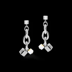 COEUR DE LION Earrings Casual & Chunky Chain Stainless Steel & Crystals Silver-Crystal