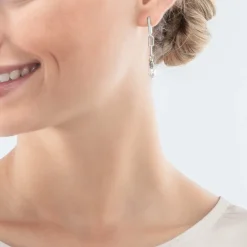 COEUR DE LION Earrings Classic Layer Silver-Grey