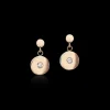 COEUR DE LION Earrings Coins Stainless Steel Rose Gold, Cut Glass & Crystals White