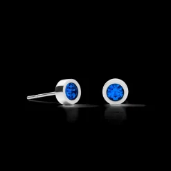 COEUR DE LION Earrings Crystal & Stainless Steel Silver Bleu