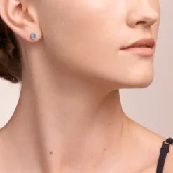 COEUR DE LION Earrings Crystal & Stainless Steel Silver Light Blue