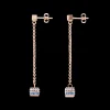 COEUR DE LION Earrings Cube Crystals Pave & Stainless Steel Rose Gold & Blue