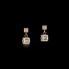 COEUR DE LION Earrings Cube Stainlees Steel Rose Gold & Crystal Anthracite