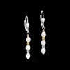 COEUR DE LION Earrings Cube Trilogy & Oval Freshwater Pearls