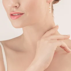 COEUR DE LION Earrings Cube Trilogy & Oval Freshwater Pearls
