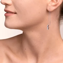 COEUR DE LION Earrings Dancing Geocube® Small Stainless Steel Silver