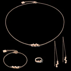 COEUR DE LION Earrings Dancing Geocube® Small Stainless Steel Rose Gold