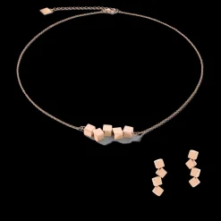 COEUR DE LION Earrings Dancing Geocube® Stainless Steel Rose Gold