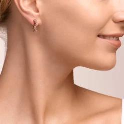 COEUR DE LION Earrings Dancing Geocube® Stainless Steel Rose Gold