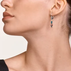 COEUR DE LION Earrings Fine & Edgy Hematite & Crystals & Stainless Steel Multicolour