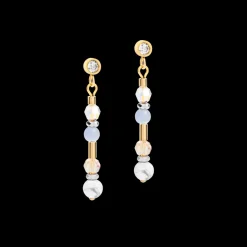 COEUR DE LION Earrings Gemstones Sphere Couples Mini Blue-Gold