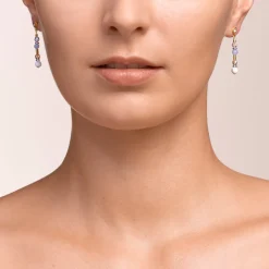 COEUR DE LION Earrings Gemstones Sphere Couples Mini Blue-Gold