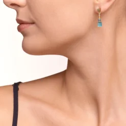COEUR DE LION Earrings Geocube® Colour Couple Multicolour Rainbow-Gold