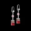 COEUR DE LION Earrings Geocube® Crystals & Gemstones Red-Purple