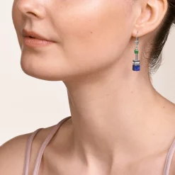 COEUR DE LION Earrings Geocube® Crystals & Gemstones Blue-Green