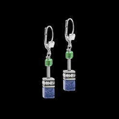 COEUR DE LION Earrings Geocube® Crystals & Gemstones Blue-Green