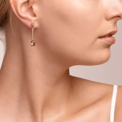 COEUR DE LION Earrings Geocube® Frontline Rose Gold-Lilac