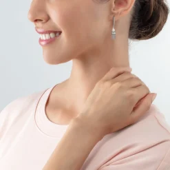 COEUR DE LION Earrings Geocube® Fusion Precious Pearl Mix Silver-Grey