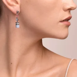 COEUR DE LION Earrings Geocube® Multitask Summer Multi Pastel-Silver