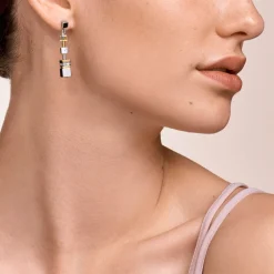 COEUR DE LION Earrings Geocube® Multitask Gold-Silver
