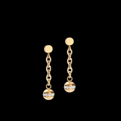 COEUR DE LION Earrings 4-In-1 Ball Stainless Steel Chain & Hematite Gold