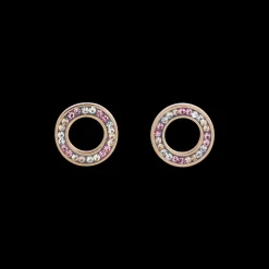 COEUR DE LION Earrings Ring Crystals Pave Rose Small & Stainless Steel Rose Gold & Silver